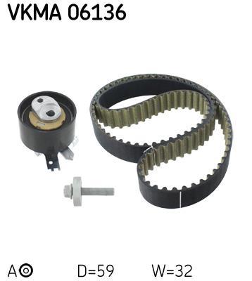 Kit de distribution (Kit courroie de distribution) SKF ref. VKMA 06136